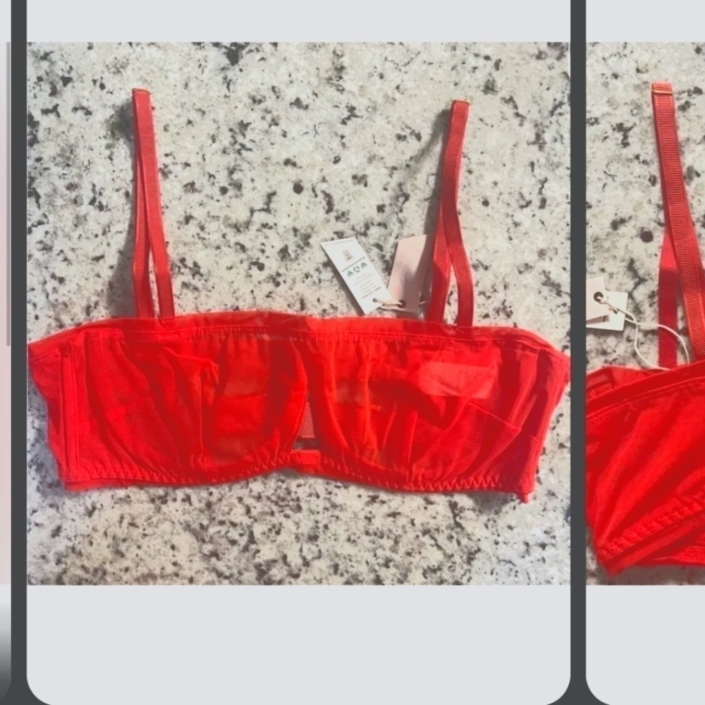 We Are HAH x Free People Wired Bra blood orange 30-38d NEW! - Picture 2 of 5